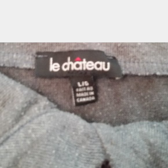 Le Chateau Grey Blouse Sz L - Picture 5 of 8